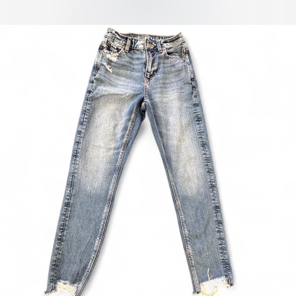 American Eagle Outfitters Blue Distressed Skinny Jeans